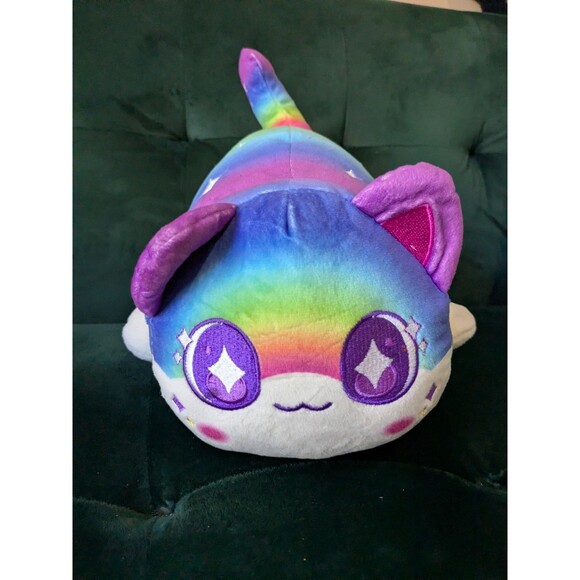 Aphmau MeeMeows Cat Pillow Plush Galaxy Rainbow Stars Large 11'' - Picture 2 of 6